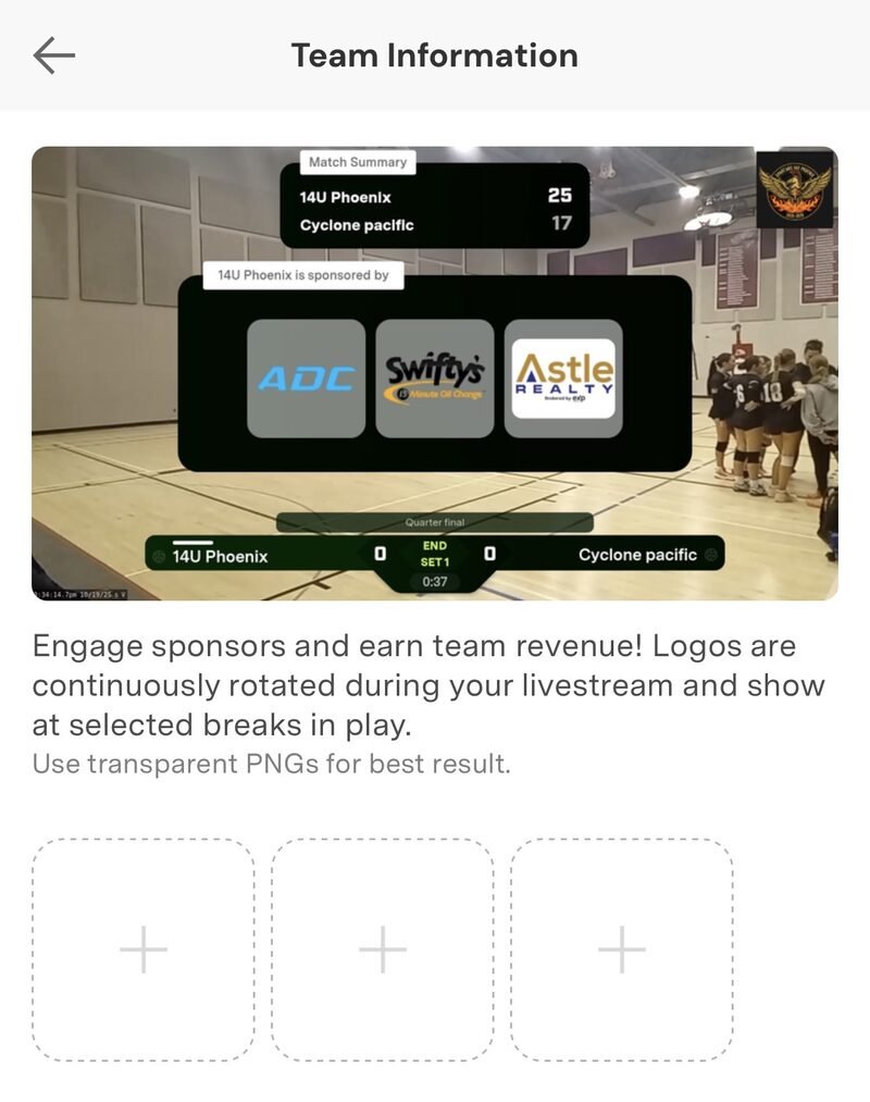 Sponsor logos shown during livestream breaks